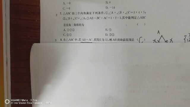 宋诏桥中学 808班 刘墨谦 讲解2021八上数学期末江北卷