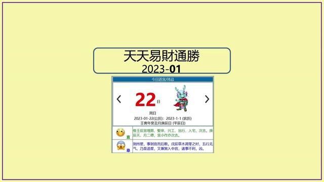 今日天天#通胜 1月22日/2023 #传统文化 #传统习俗 #黄历 #生肖运势 #衣着色彩 #迪哥说易