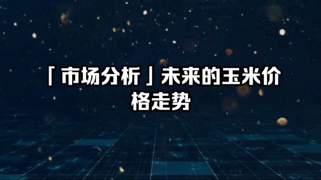 【市场分析】未来的玉米价格走势