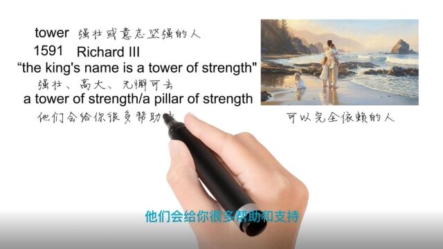 英语思维解密,为什么a tower of strength表示可以依靠提供支持和安慰的人,轻松学英语