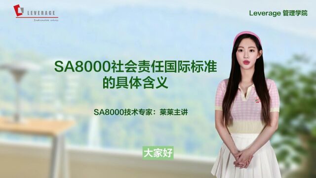 leverage供应链SA8000发证机构介绍SA8000社会责任国际标准的具体含义