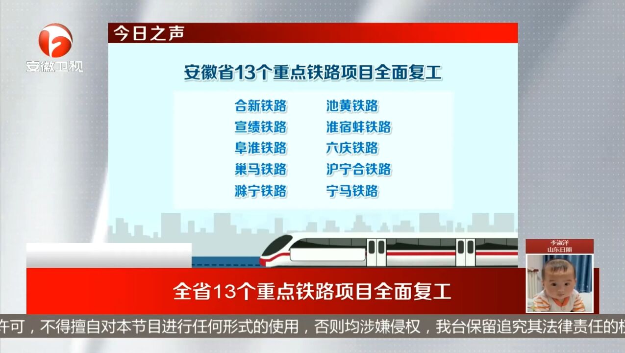 安徽省13个重点铁路项目全面复工