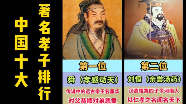 百善孝为先,盘点中国古代十大著名的孝子,看看谁最能感动你.