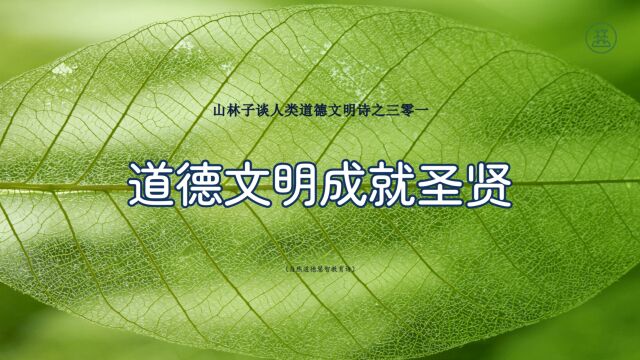 《山林子谈人类道德文明》301【道德文明成就圣贤】鹤清工作室