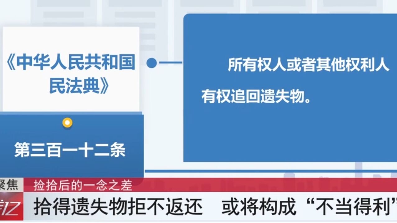 拾得遗失物拒不返还,或将构成“不当得利”