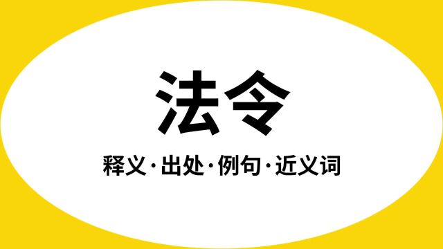 “法令”是什么意思?