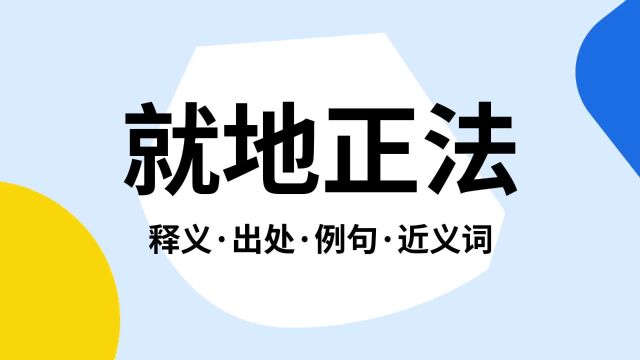 “就地正法”是什么意思?