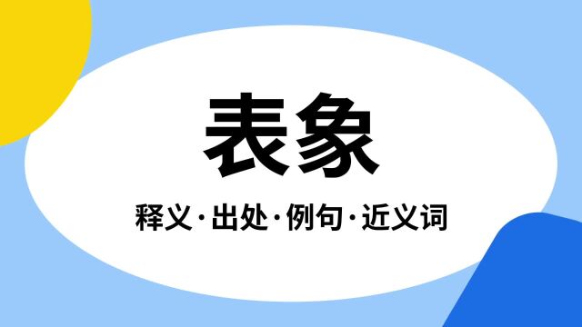 “表象”是什么意思?