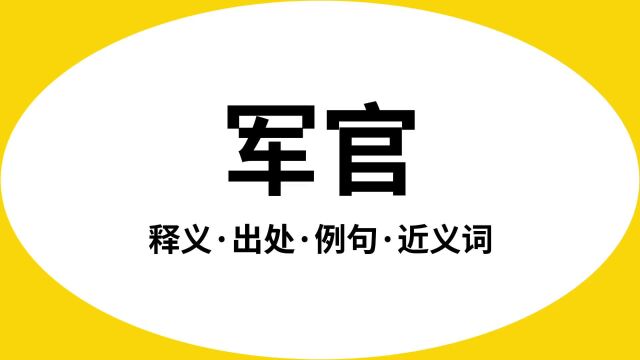 “军官”是什么意思?