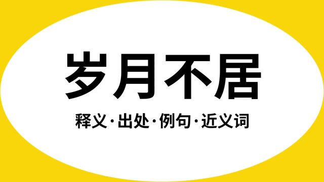 “岁月不居”是什么意思?