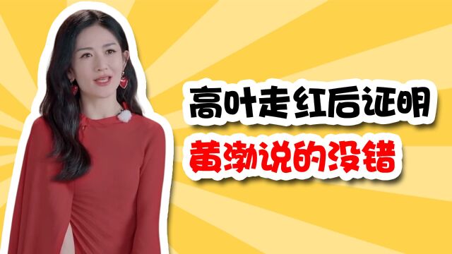 这一次,“大嫂”高叶走红后4个多月,证明了黄渤说的一点也没错