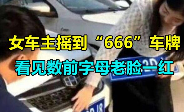 女车主摇到“666”车牌,看见数前字母老脸一红:这让我咋上路