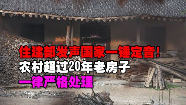 住建部发声,国家一锤定音!农村超过20年老房子,一律严格处理