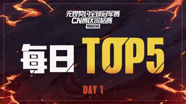 每日TOP5: GK coldfish 以一当十 绝境挽狂澜 | 全球冠军赛CQ预选阶段 第一日