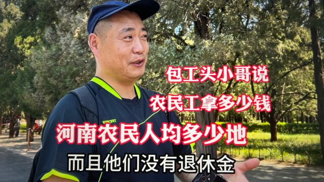 河南农民人均多少亩地?来北京打工能挣多少钱?包工头小哥说实情