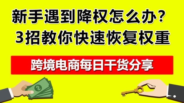 1.新手遇到降权怎么办?3招教你快速恢复权重