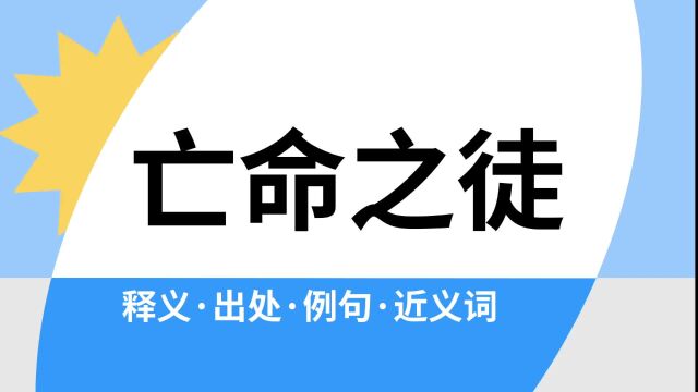 “亡命之徒”是什么意思?