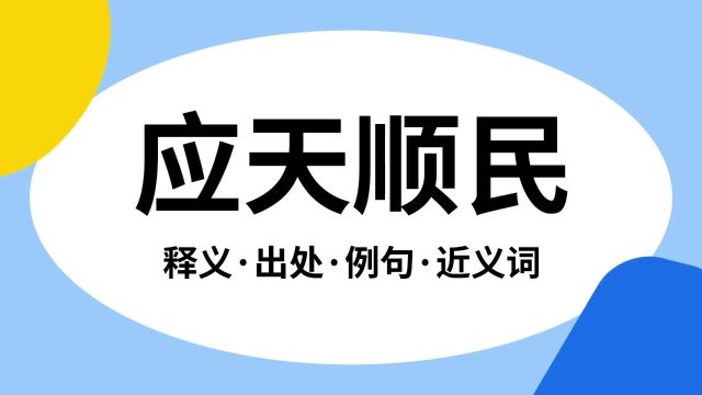 “应天顺民”是什么意思?