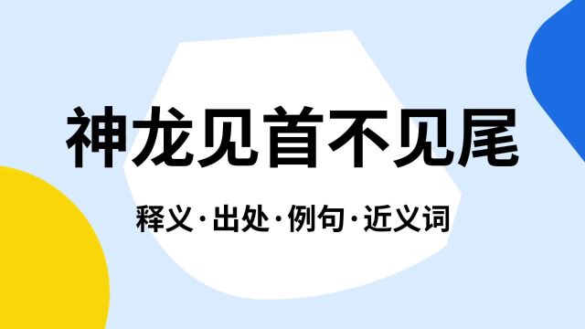 “神龙见首不见尾”是什么意思?