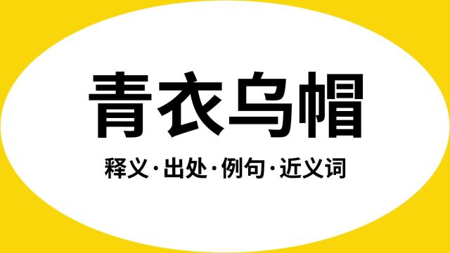 “青衣乌帽”是什么意思?