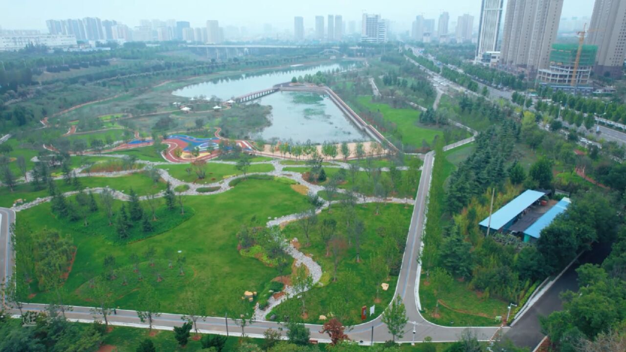 山西晋城花园水系食品安全主题公园美丽景