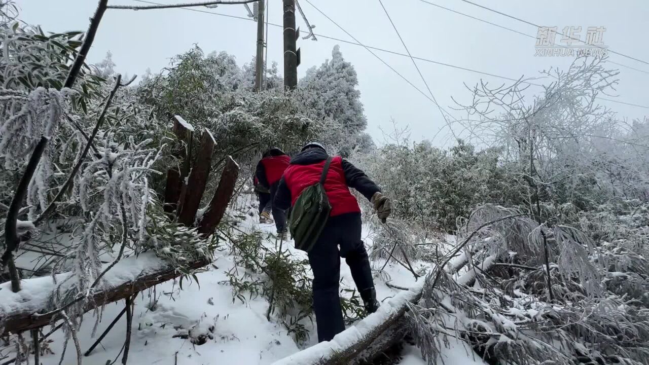 重庆涪陵:海拔1800米 风雪巡线保供电