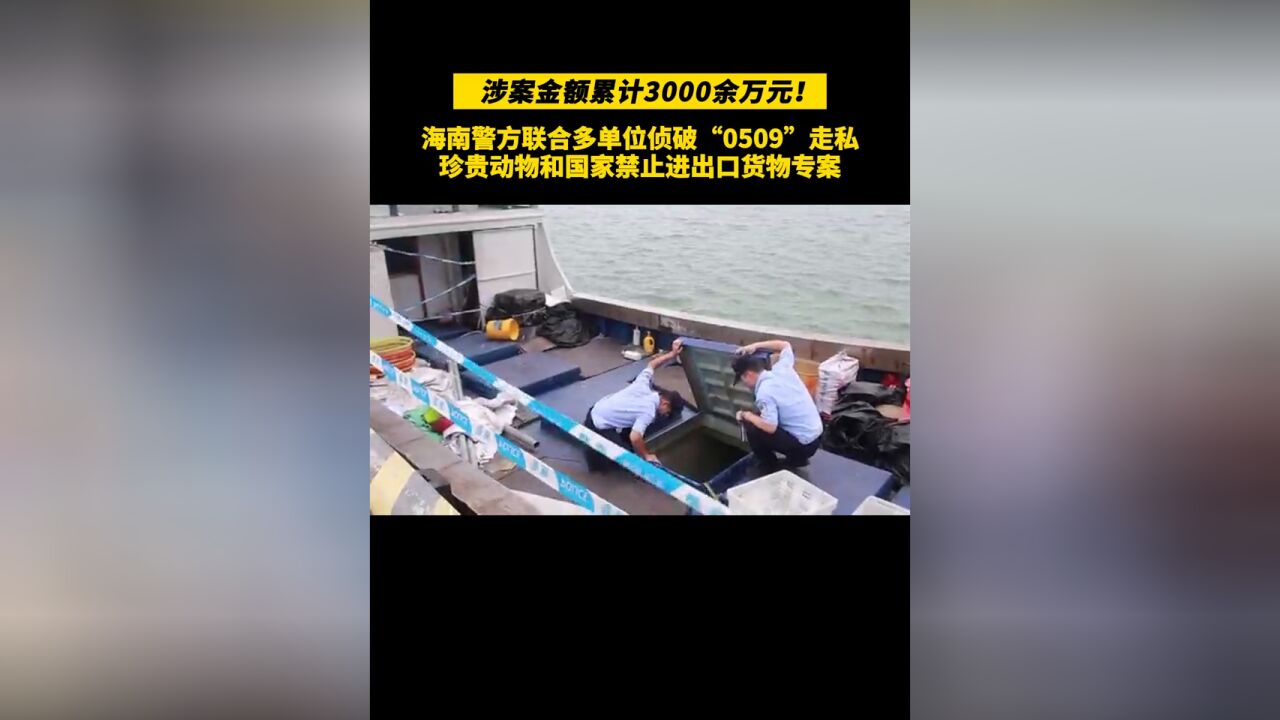 海南警方联合多单位侦破“0509”走私专案