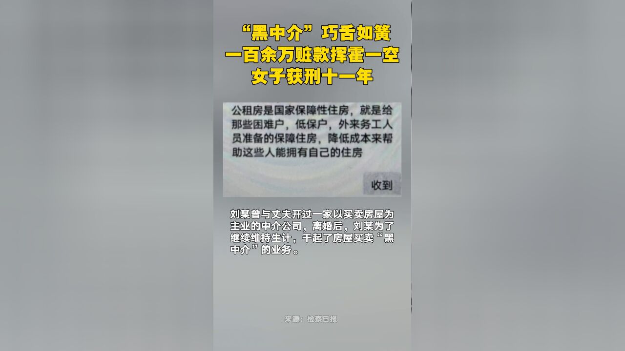 “黑中介”巧舌如簧,一百余万赃款挥霍一空!女子获刑十一年