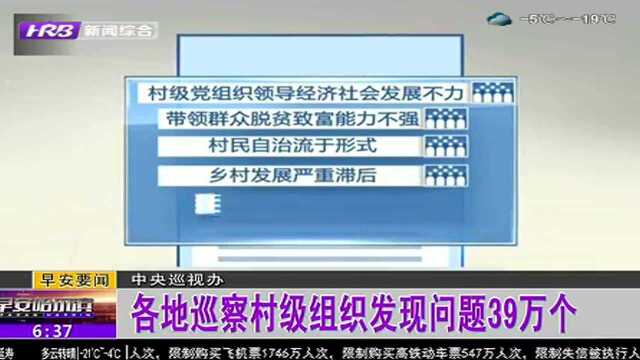 中央巡视办 各地巡察村级组织发现问题39万个