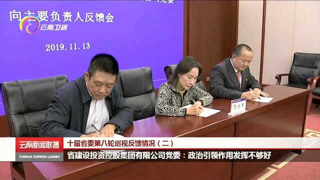 省建设投资控股集团有限公司党委:政治引领作用发挥不够好