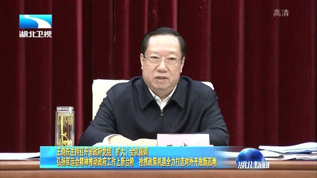 王晓东主持召开省政府党组(扩大)会议