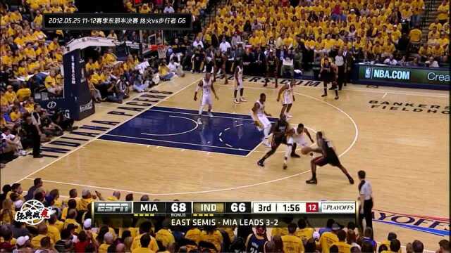 NBA经典回顾1112赛季热火vs步行者G6 詹姆斯压路机般的突破真的难挡