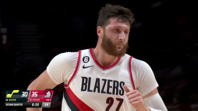 NBA常规赛：爵士vs开拓者第2节中文解说回放