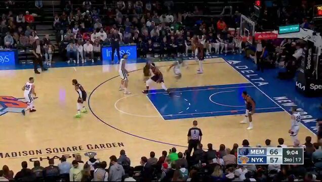 NBA常规赛：灰熊vs尼克斯第3节中文解说回放