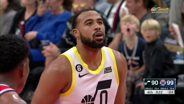 NBA常规赛：爵士vs奇才第4节 英文解说回放