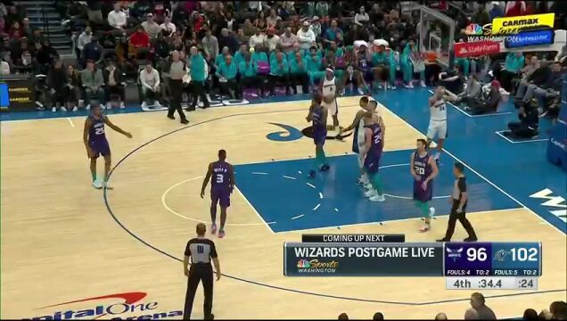 NBA常规赛：黄蜂vs奇才英文原声全场回放