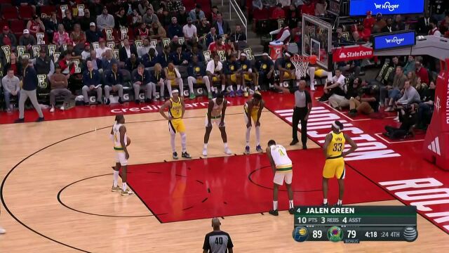 NBA常规赛：步行者vs火箭第4节中文解说回放