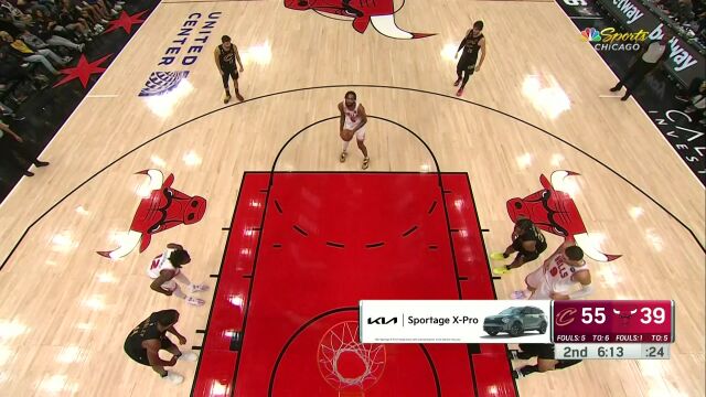 NBA常规赛：骑士vs公牛第2节原声解说回放