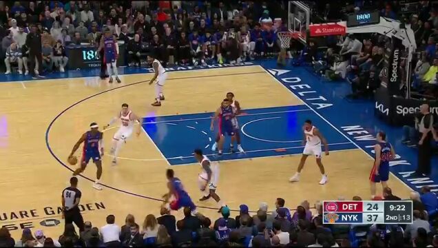 NBA常规赛：活塞vs尼克斯英文原声全场回放