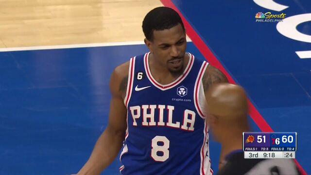 NBA常规赛：太阳vs费城第3节英文原声回放