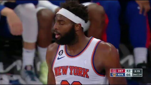 NBA常规赛：活塞vs尼克斯第2节英文原声回放