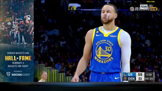 NBA常规赛：勇士vs掘金第2节中文解说回放