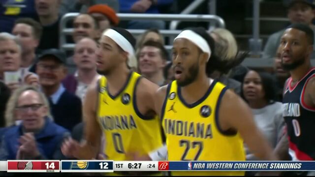 你跑到位我就能传球到位 哈利伯顿隐蔽妙传杰克逊双手暴扣