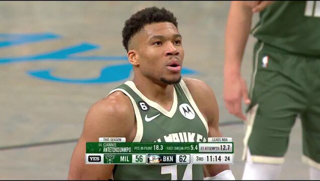 NBA常规赛：雄鹿vs篮网第3节中文解说回放