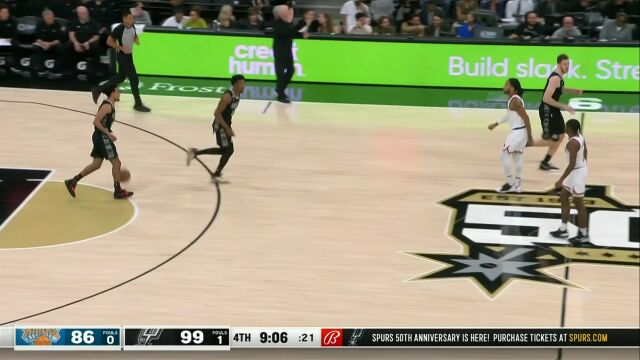 NBA常规赛：尼克斯vs马刺第4节英文原声回放