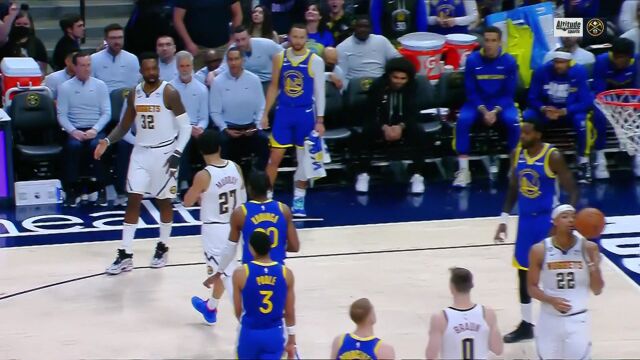 NBA常规赛：勇士vs掘金第1节英文原声回放