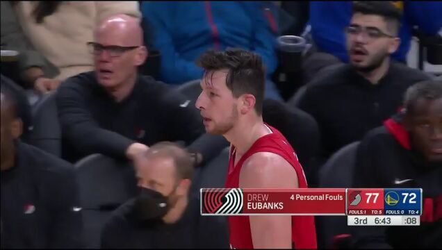 NBA常规赛：开拓者vs勇士第3节英文原声回放