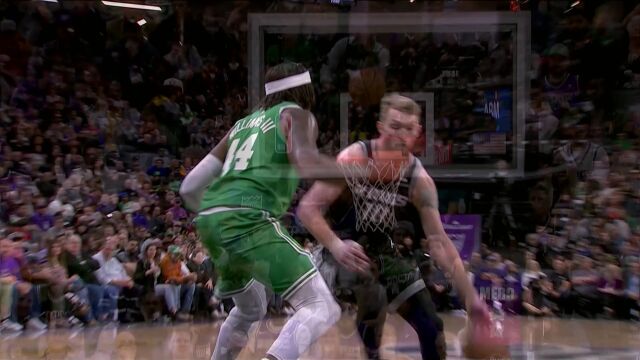 NBA常规赛：凯尔特人vs国王第2节英文原声回放
