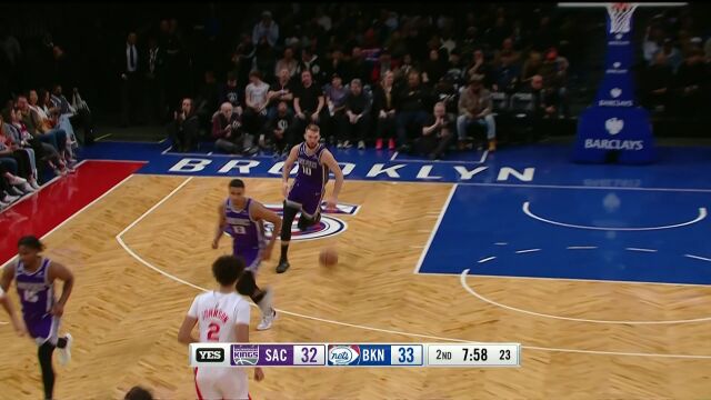NBA常规赛：国王vs篮网中文解说全场回放