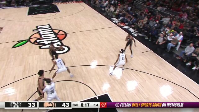 篮网vs老鹰第2节英文原声回放